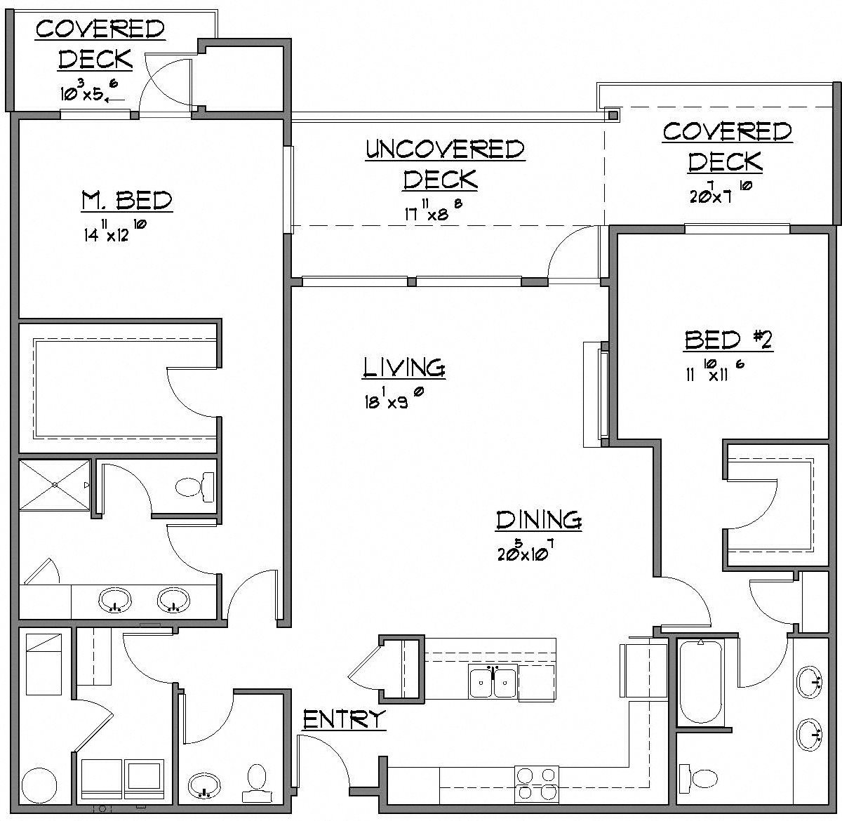 2 Bed / 2 Bath + Powder